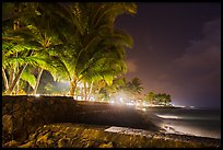 Waterfront at night, Kailua-Kona. Hawaii, USA (color)