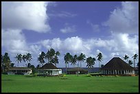 Homes near the ocean in Vailoa. Tutuila, American Samoa (color)