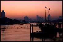 Sunset over Chao Phraya river. Bangkok, Thailand