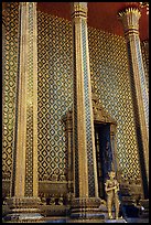 Gilded columns and walls, Wat Phra Kaew. Bangkok, Thailand (color)