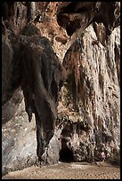 Rock climbers on limestone cliff, Railay. Krabi Province, Thailand (color)