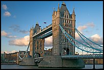Close view of Tower Bridge, at sunset. London, England, United Kingdom ( color)