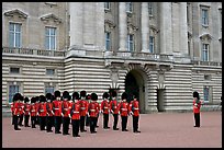 Household division guards during the changing of the Guard ceremonial. London, England, United Kingdom ( color)