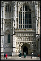 Facade and entrance to the Collegiate Church of St Peter, Westminster. London, England, United Kingdom ( color)