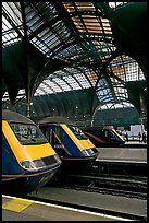 Trains in Paddington Railway station. London, England, United Kingdom ( color)
