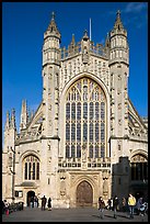 West front of Abbey. Bath, Somerset, England, United Kingdom ( color)