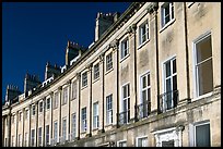 Detail of the Lansdown Crescent Crescent townhouses. Bath, Somerset, England, United Kingdom ( color)