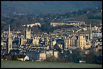 Churches, Abbey, Royal Crescent, early morning. Bath, Somerset, England, United Kingdom ( color)