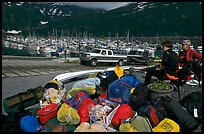 Group gear for a sea kayaking trip. Whittier, Alaska, USA ( color)