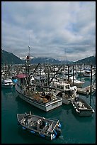 Fishing boats in harbor. Whittier, Alaska, USA (color)