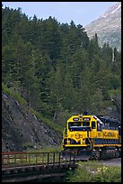 Locomotive and forest. Whittier, Alaska, USA ( color)