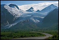 Richardson and Worthington Glacier, afternoon. Alaska, USA (color)