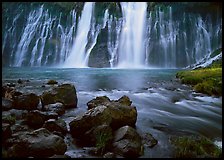 Wide waterfall over basalt, Burney Falls State Park. California, USA