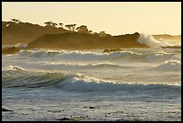 Waves, late afternoon, seventeen-mile drive. Pebble Beach, California, USA