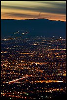Lights of San Jose at dusk. San Jose, California, USA ( color)