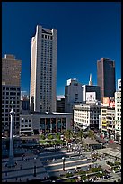 Union Square, the heart of the city's shopping district, afternoon. San Francisco, California, USA