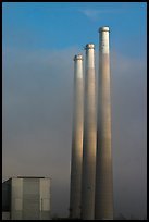 Vertical stacks of power plant. Morro Bay, USA ( color)