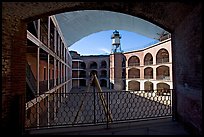 Fort Point courtyard and galleries. San Francisco, California, USA (color)