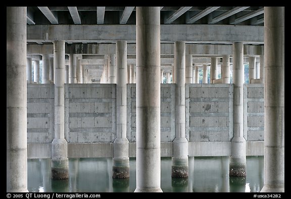 Underneath highway 101 bridge near Seminary Drive, Sausalito. California, USA (color)