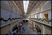 Central nave  of the renovated Ferry building. San Francisco, California, USA (color)