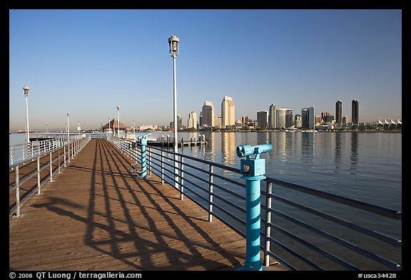 Binoculars, pier, and skyline, Coronado. San Diego, California, USA