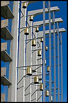 Modern arrangement of Bells in the Crystal Cathedral complex. Garden Grove, Orange County, California, USA (color)