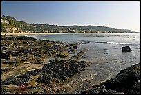 Tidepools and Main Beach, mid-day. Laguna Beach, Orange County, California, USA (color)