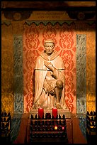 St Peregrine, patron saint of cancer sufferers, Serra Chapel. San Juan Capistrano, Orange County, California, USA (color)