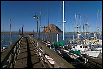 Deck, harbor, and Morro Rock. Morro Bay, USA ( color)