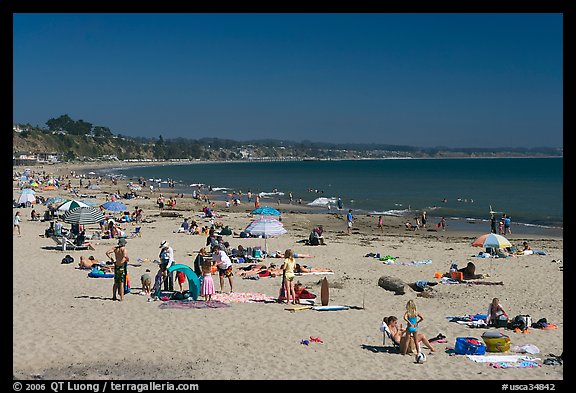 Beachgoers, Capitola. Capitola, California, USA (color)