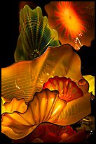Glass artwork inspired by jellies, Monterey Bay Aquarium. Monterey, California, USA ( color)