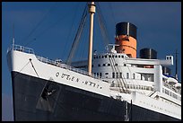 Queen Mary ocean liner. Long Beach, Los Angeles, California, USA (color)