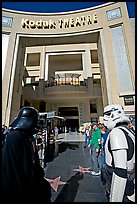 People dressed as Star Wars characters in front of the Kodak Theater, home of the Academy Awards. Hollywood, Los Angeles, California, USA ( color)