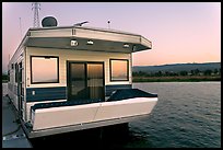 Houseboat, sunset. Redwood City,  California, USA
