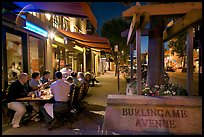 Outdoor dining on Burlingame Avenue. Burlingame,  California, USA ( color)