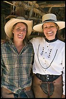 Horsewomen, Parchers Camp. California, USA (color)