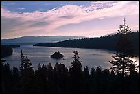 Emerald Bay, Fannette Island, and Lake Tahoe, morning, California. USA