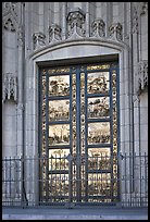 Copy of doors of the Florence Baptistry by Lorenzo Ghiberti, Grace Cathedral. San Francisco, California, USA (color)
