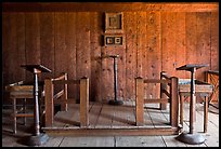 Russian chapel interior,  Fort Ross Historical State Park. Sonoma Coast, California, USA (color)