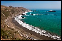Beach and turquoise waters, late summer. Sonoma Coast, California, USA (color)