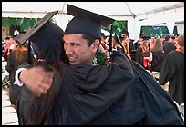 Just graduated students hugging each other. Stanford University, California, USA ( color)