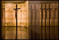 Christ and reflections, mausoleum, The Cathedral of Christ the Light. Oakland, California, USA ( color)