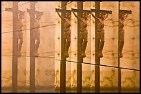 Multiple reflections of Christ, mausoleum, Christ the Light Cathedral. Oakland, California, USA ( color)