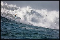 Surfing Mavericks. Half Moon Bay, California, USA (color)