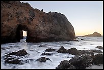 Pfeiffer Beach arch at sunset. Big Sur, California, USA ( color)