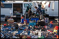 Vans and household items for sale, San Jose Flee Market. San Jose, California, USA ( color)