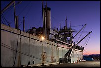 SS Red Oak Victory ship at dusk, Rosie the Riveter National Historical Park. Richmond, California, USA ( color)