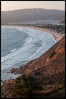 Stinson Beach from above at sunset. California, USA ( color)