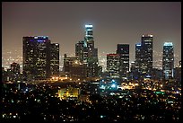 Skyline at night from above. Los Angeles, California, USA ( color)