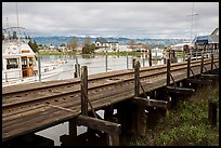 Railroad tresle and Petaluma River and Yacht Club. Petaluma, California, USA ( color)
